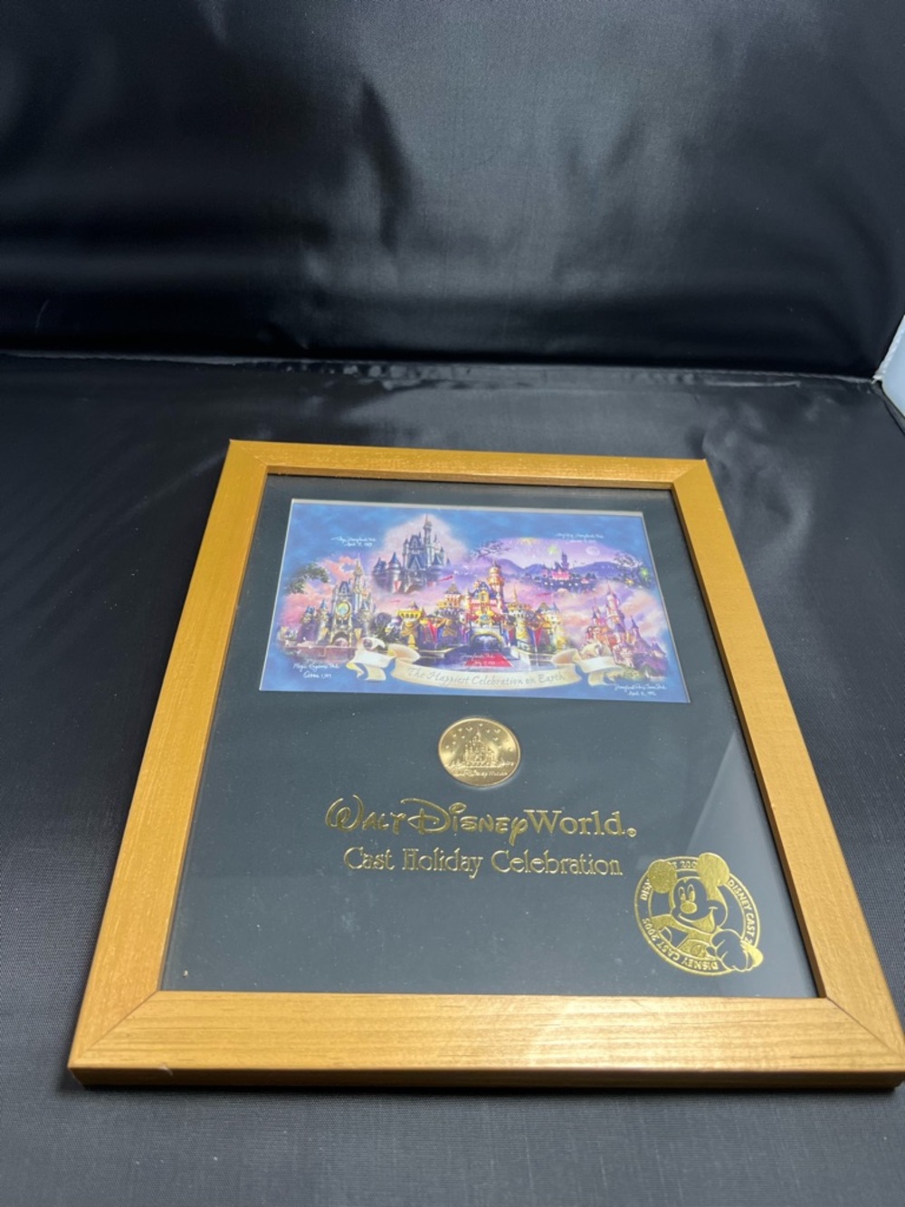 Walt Disney World Cast Holiday Celebration Framed Art - Gold Accents